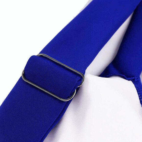 Plus Navy Blue Paisley Print 2Pc Swimdress Set Wide Strap Women Size 24 Swimwear - Picture 12 of 12